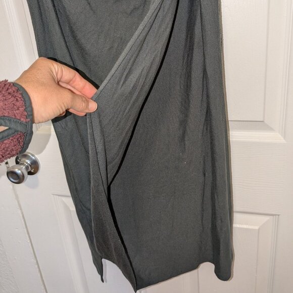 Fusion Draped Cowl Neck Sleeveless Dress Lrg Soft Minimalist Cashmere Silk Gray - Picture 4 of 7